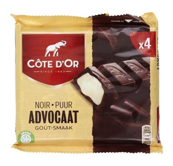 Côte d'Or, Chocolat, Chocolat Au Lait, 4 Barres, 4 x 47 gr